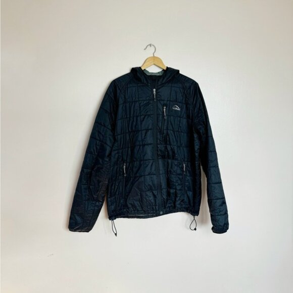 🟤 Men’s Black L.L. Bean Primacore Hooded Jacket Size XLT EUC - Picture 1 of 6